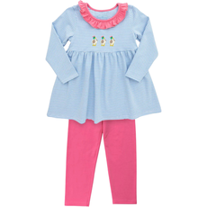 ITSY BITSY GIRL'S RUFFLE PANT SET-MALLARD
