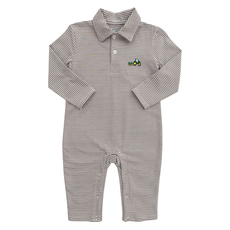 ITSY BITSY BOY'S POLO ROMPER- TRACTOR