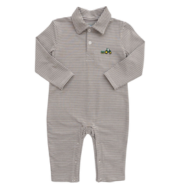 ITSY BITSY BOY'S POLO ROMPER- TRACTOR