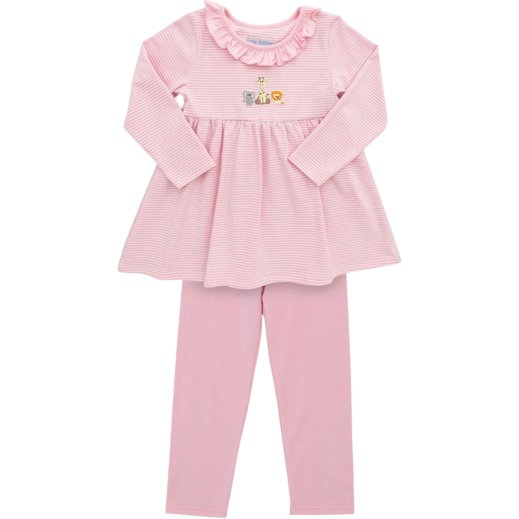 ITSY BITSY GIRL'S SAFARI RUFFLE PANT SET