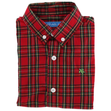 J.BAILEY Boy's Button Down Shirt Tartan