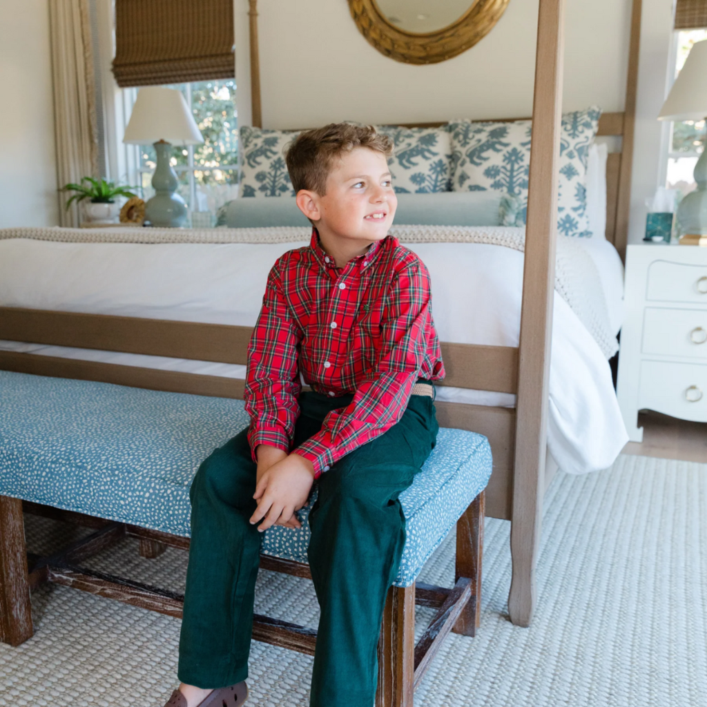 J.BAILEY Boy's Button Down Shirt Tartan