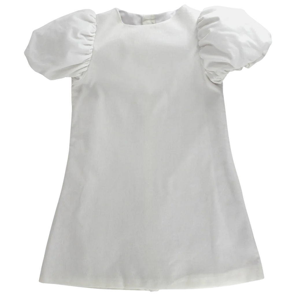 BAILEY BOYS Girl's White Corduroy Dress w/Yuletide Plaid  Aline