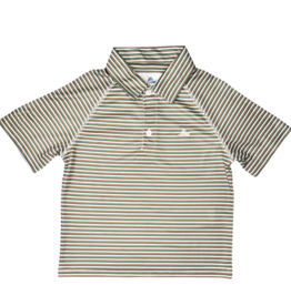 SOUTHBOUND BOY'S POLO LS-GREEN/FOG/BROWN