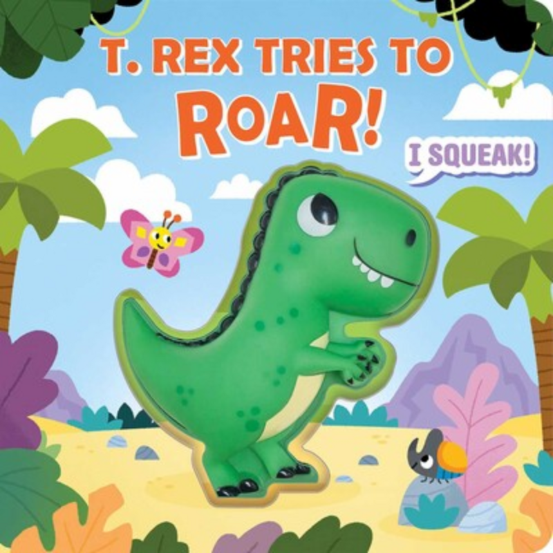 SQUEEZE AND SQUEAK:  T-REX TRIES TO ROAR