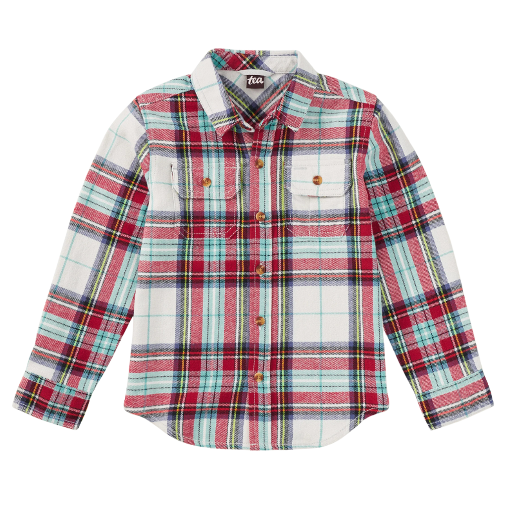 Boy's Flannel Button up Shirt-KORBP301