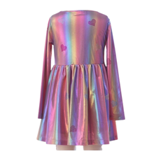 ROCKWILDE LS METALLIC DRESS W/RHINESTONE HEARTS
