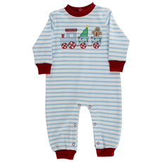 BAILEY BOYS BOY'S GINGERBREAD EXPRESS KNIT ROMPER