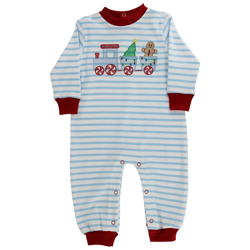 BAILEY BOYS BOY'S GINGERBREAD EXPRESS KNIT ROMPER