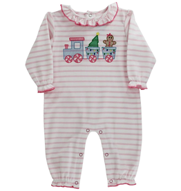 BAILEY BOYS GIRL'S GINGERBREAD EXPRESS KNIT ROMPER