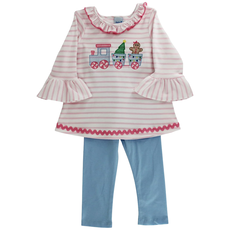 BAILEY BOYS GIRL'S GINGERBREAD EXPRESS TUNIC PANT SET