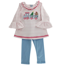 BAILEY BOYS GIRL'S GINGERBREAD EXPRESS TUNIC PANT SET