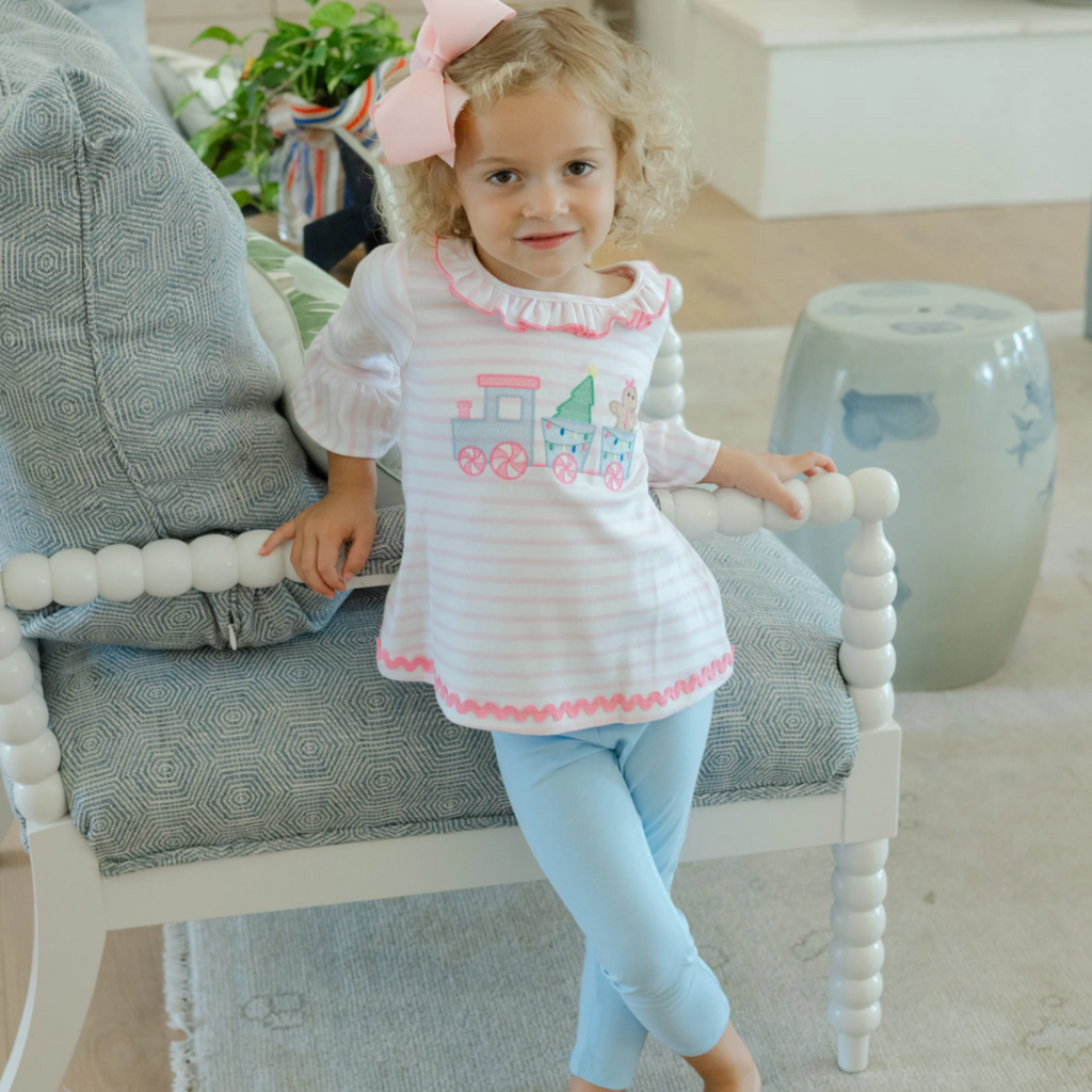 BAILEY BOYS GIRL'S GINGERBREAD EXPRESS TUNIC PANT SET