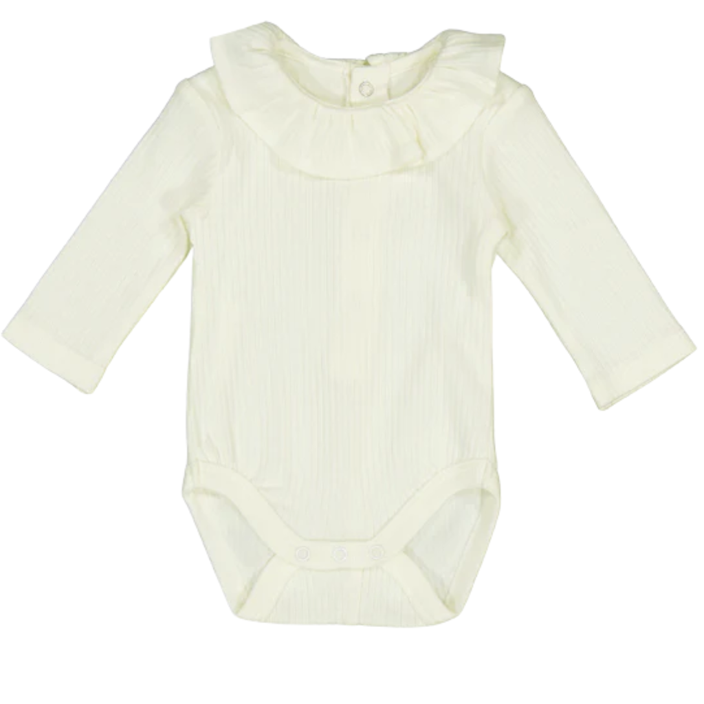 Girl's Ribbed Bodysuit-Natural