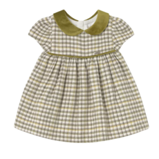 Girl's Plaid Dress-Olive