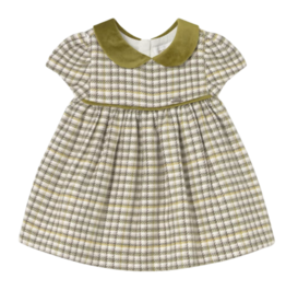 Girl's Plaid Dress-Olive