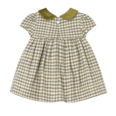 Girl's Plaid Dress-Olive