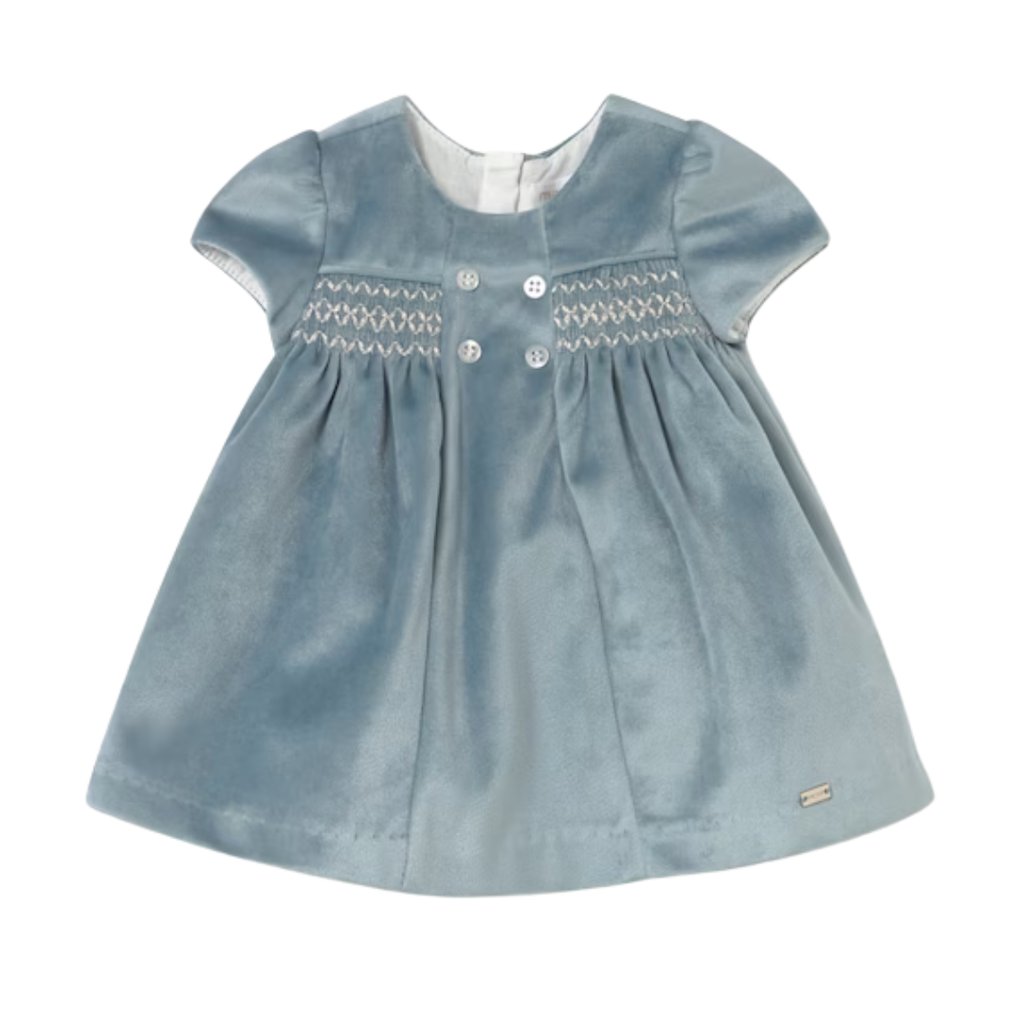 Girl's S/S Velour Dress-Mineral