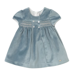 Girl's S/S Velour Dress-Mineral