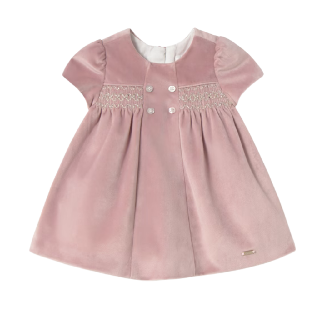 Girl's S/S Velour Dress-Petal