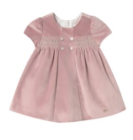 Girl's S/S Velour Dress-Petal