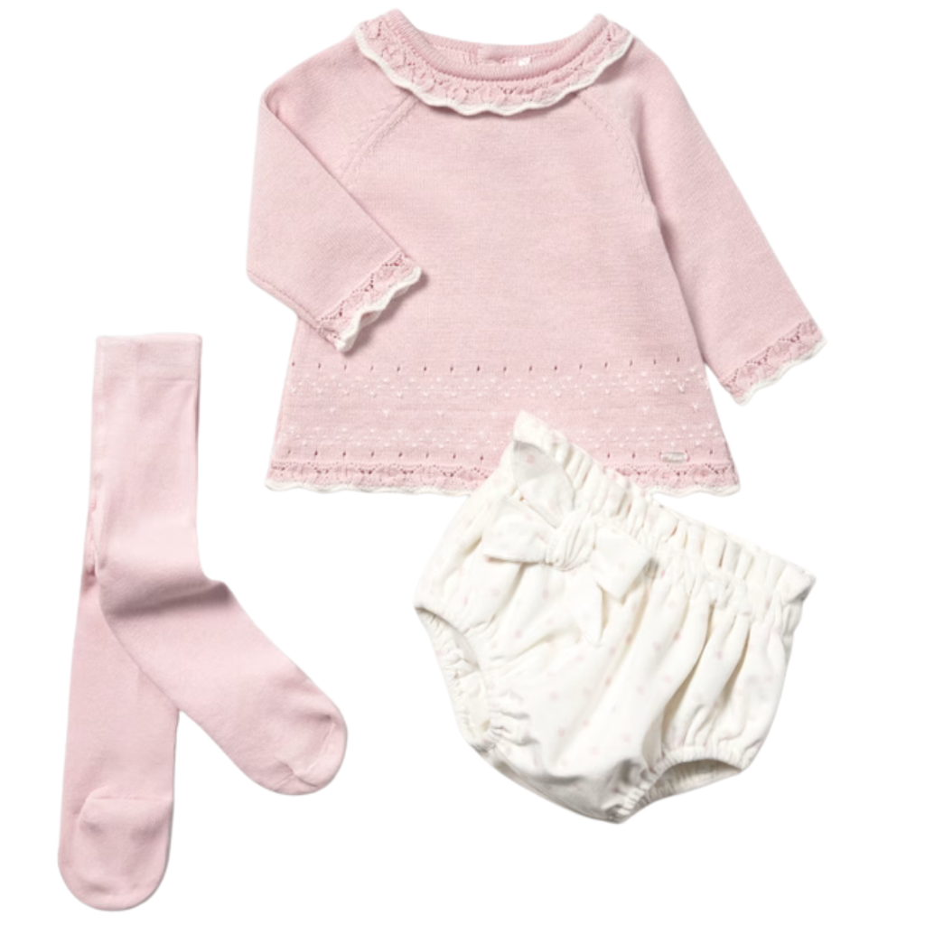 Girl's LS Top/Bottoms w/Tights-Crystal
