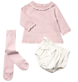 Girl's LS Top/Bottoms w/Tights-Crystal