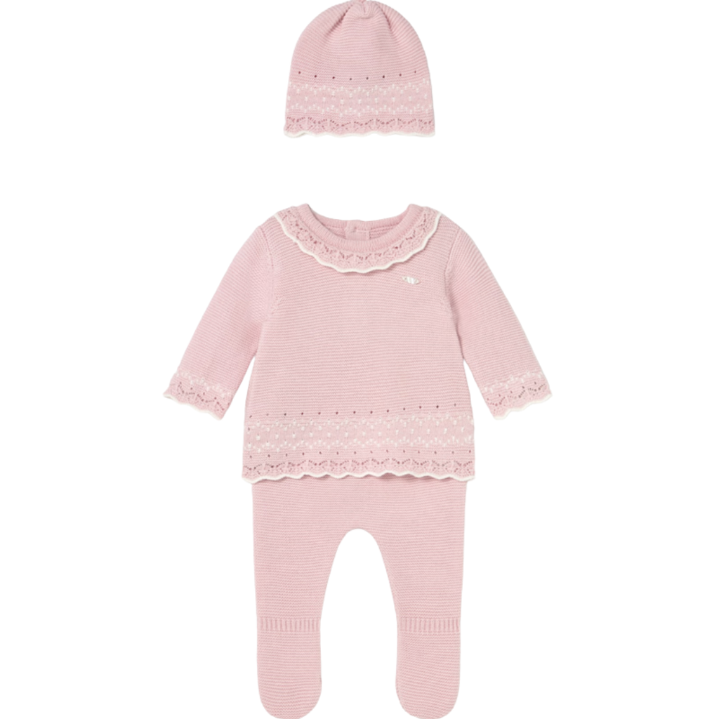 Girl's LS Knit Top w/Leg Warmer & Hat Set-Crystal