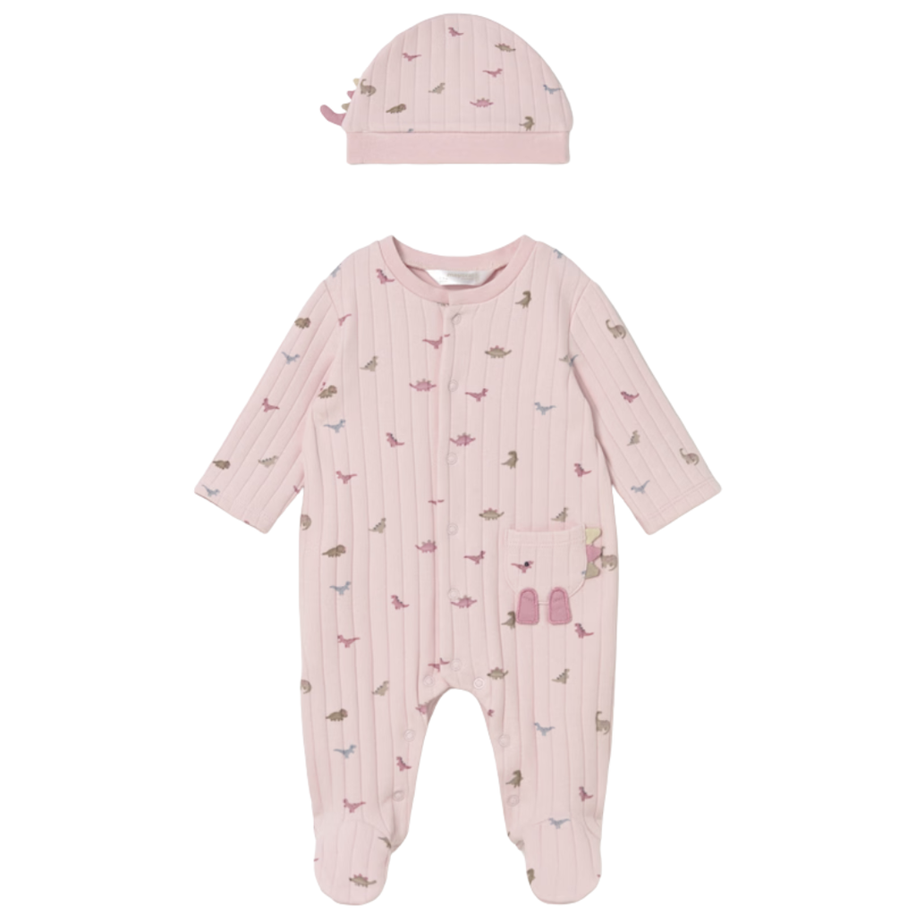 Girl's Pink Dino Footie w/Hat