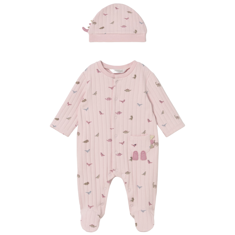 Girl's Pink Dino Footie w/Hat