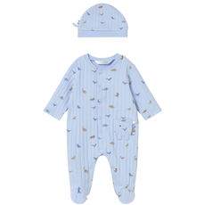 Boy's Sky Blue Dino Footie w/Hat