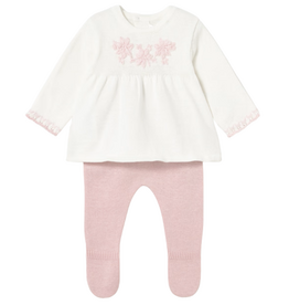 Girl's Knit LS Top w/Leg Warmer-Crystal