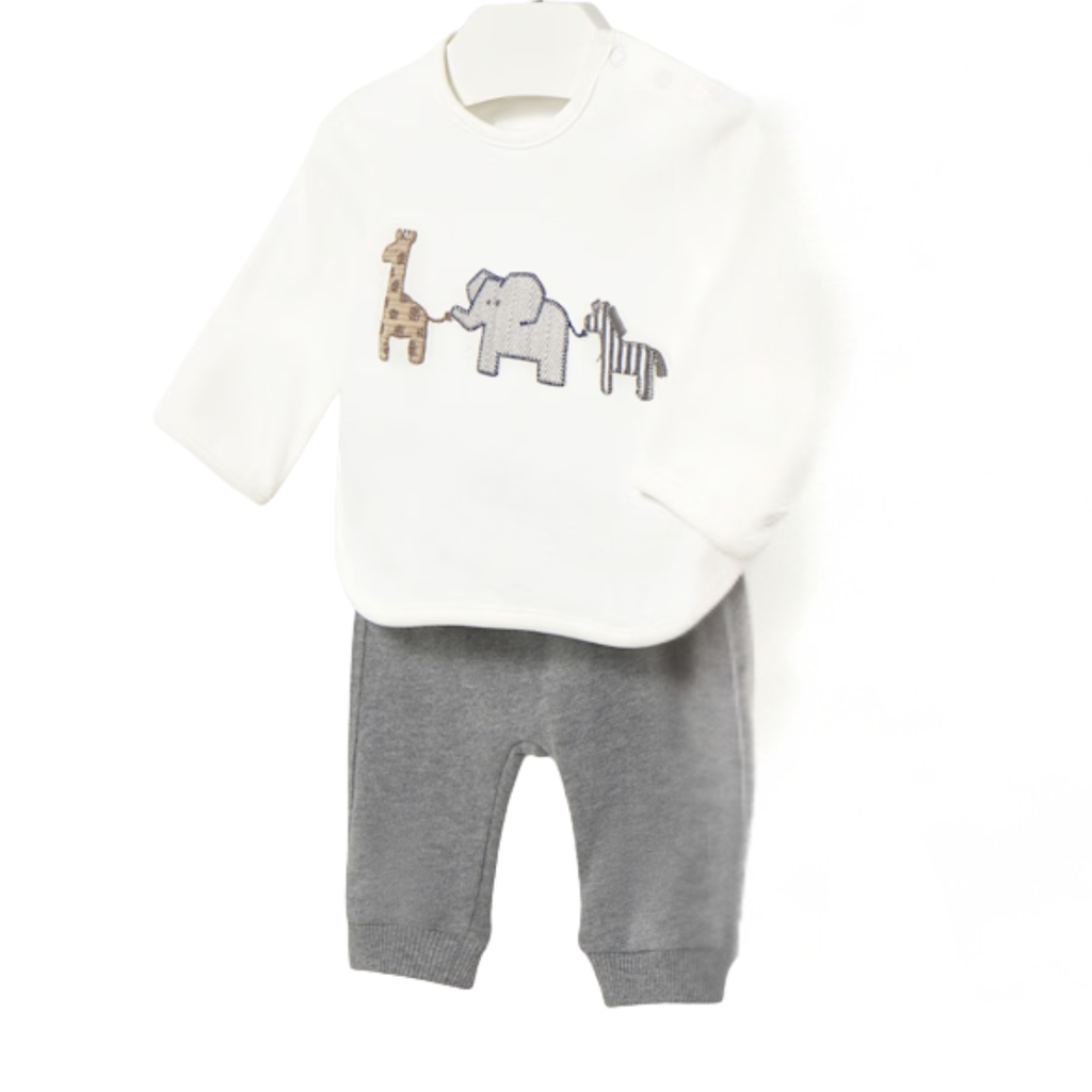 Boy's LS Animal Knit Top w/Gray Pants