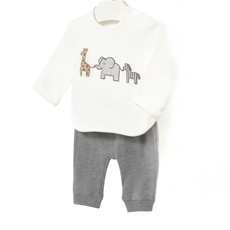 Boy's LS Animal Knit Top w/Gray Pants