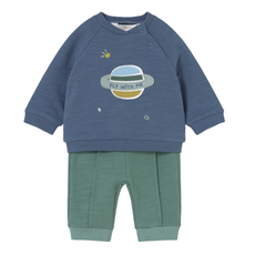 Boy's LS Fly With Me Top w/Joggers Mustard Grey