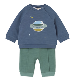 Boy's LS Fly With Me Top w/Joggers Mustard Grey