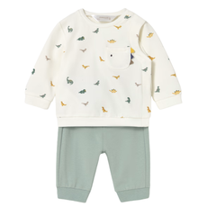 Boy's LS Dino Print Top w/Blue Pant