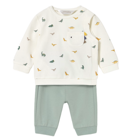 Boy's LS Dino Print Top w/Blue Pant