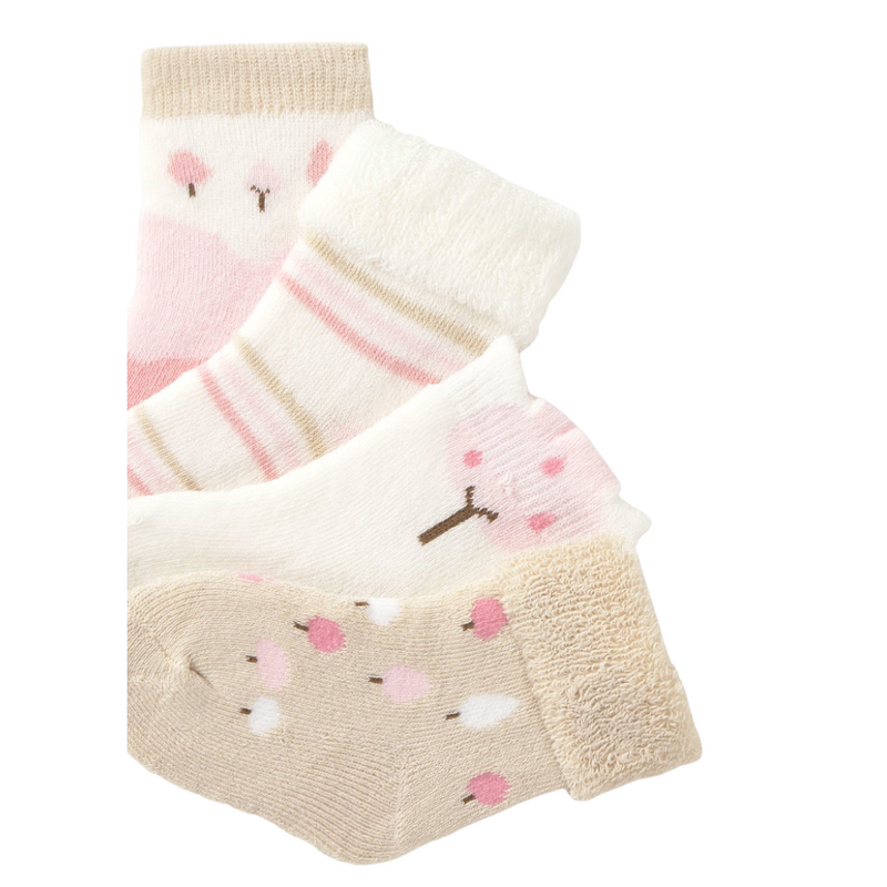 Socks 4pc Set-Baby Pink
