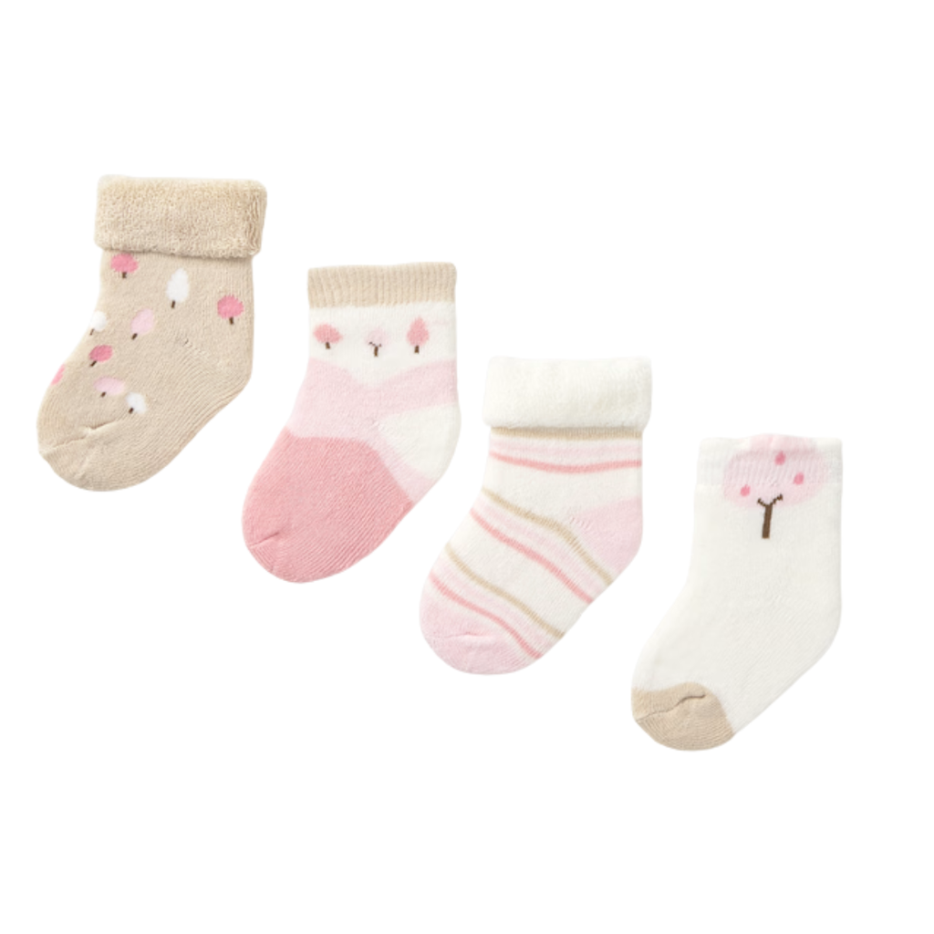 Socks 4pc Set-Baby Pink