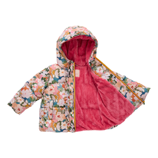 PINK CHICKEN girls ruffle pete puffer - watercolor floral