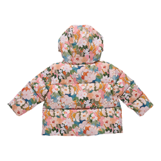 PINK CHICKEN girls ruffle pete puffer - watercolor floral