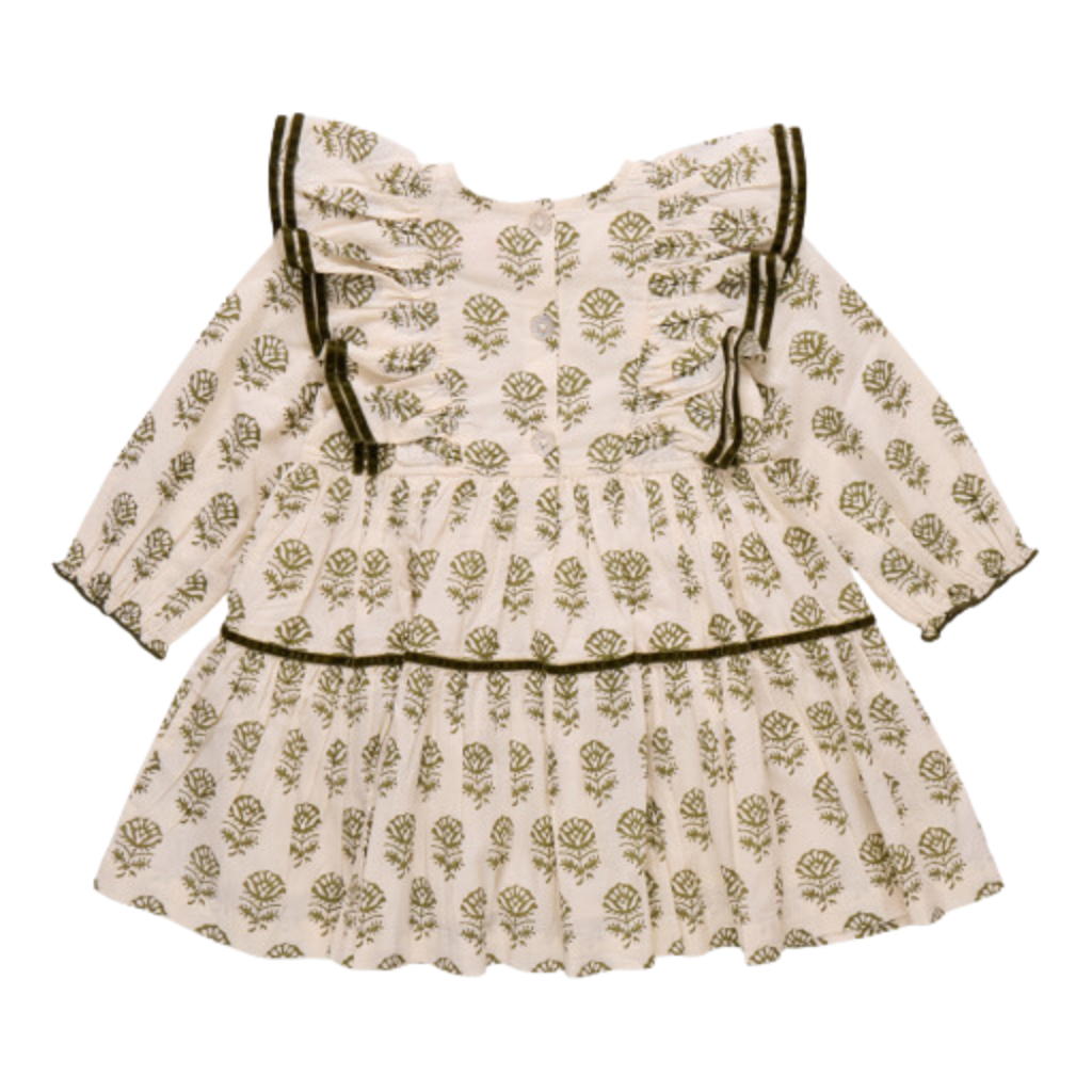 PINK CHICKEN girls raphaela dress - olive rose floral