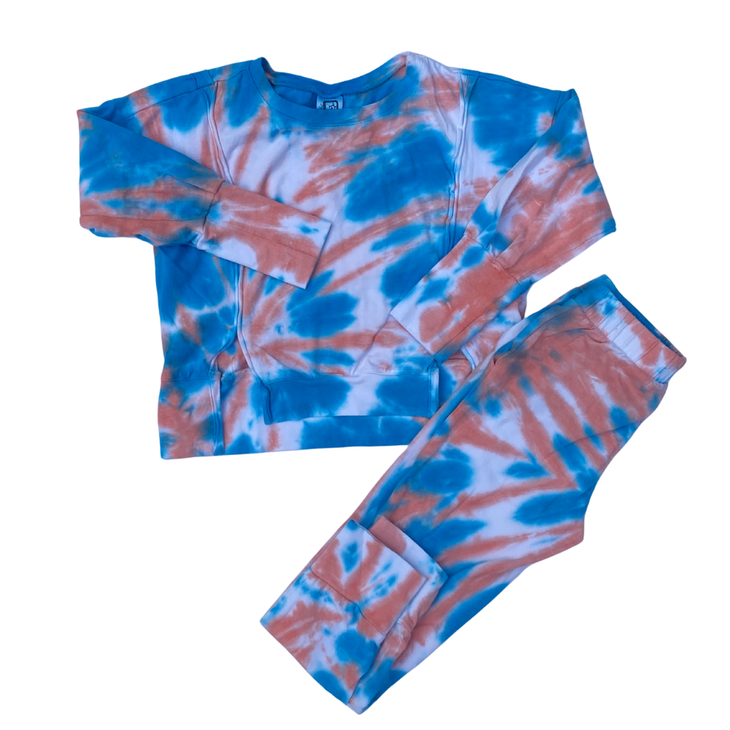 ERGE GIRL'S LS TIE DYED TOP W/JOGGER-HEAVEN