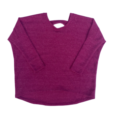 ERGE GIRL'S LS RIB SWEATER-MAGENTA