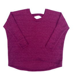 ERGE GIRL'S LS RIB SWEATER-MAGENTA