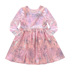 PINK CHICKEN girls lame steph dress - pink spider web