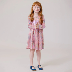 PINK CHICKEN girls lame steph dress - pink spider web