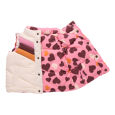 PINK CHICKEN girls reversible ruffle ellis vest - cream stripe