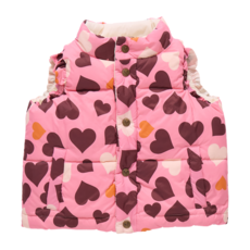 PINK CHICKEN girls reversible ruffle ellis vest - cream stripe